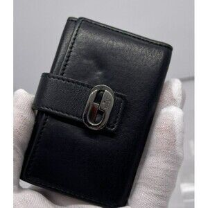 GUCCI G Logo Leather 6 Ring Key Case Black